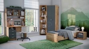 МАРТИНА Тумба прикроватная (Графит/Дуб крафт) в Шадринске - shadrinsk.mebel24.online | фото 2