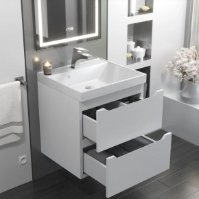 Тумба с раковиной Uperwood Tanos 50 см, подвесная, белая матовая в Шадринске - shadrinsk.mebel24.online | фото 11