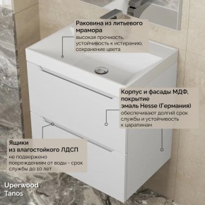 Тумба с раковиной Uperwood Tanos 50 см, подвесная, белая матовая в Шадринске - shadrinsk.mebel24.online | фото 6