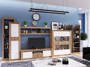 ТЕРРА Тумба Тв (Белый глянец/дуб сонома) в Шадринске - shadrinsk.mebel24.online | фото 2