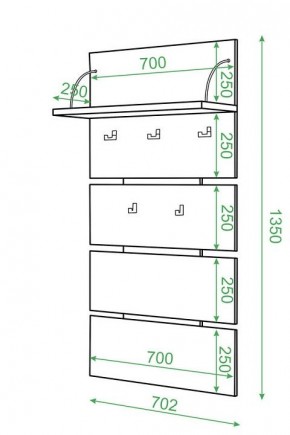 Вешалка настенная Домино СТ-50 в Шадринске - shadrinsk.mebel24.online | фото 2